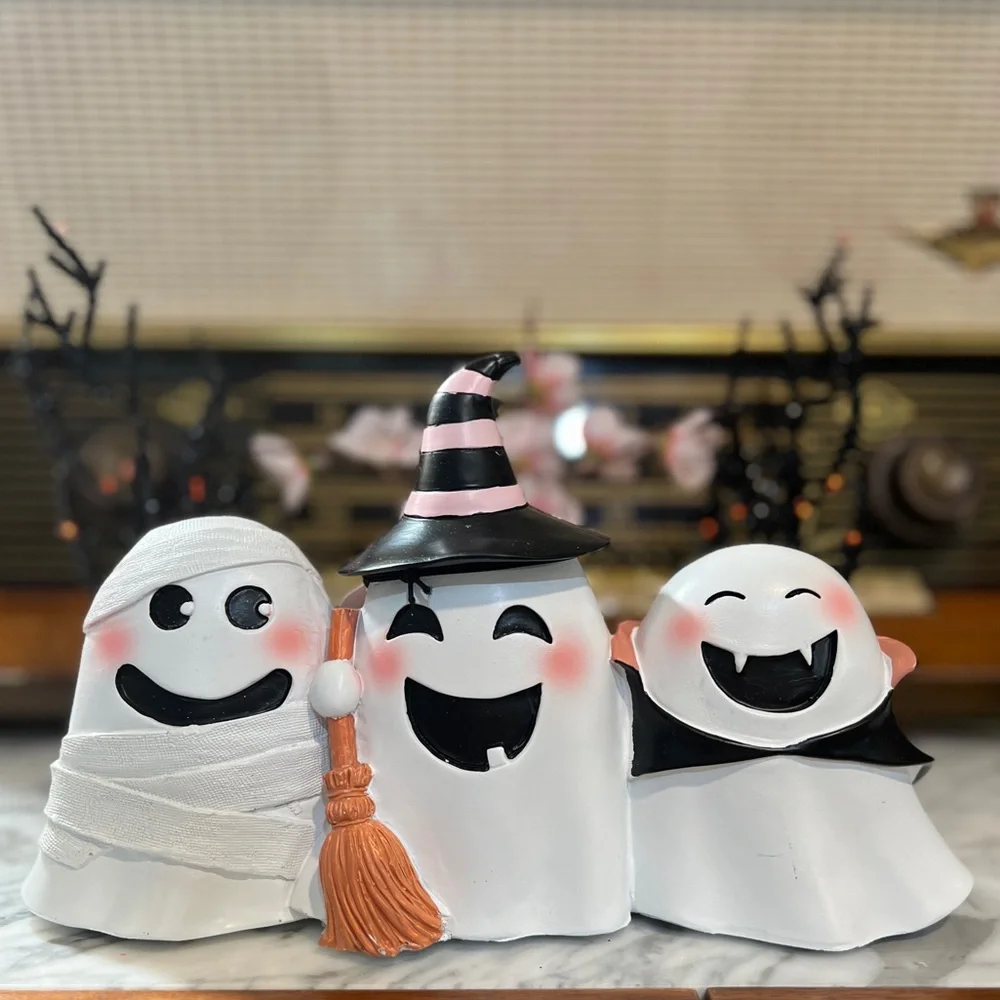 ✨NEW👻Goblin and Ghoul Halloween Ghosts In Costume Trio Decor👻 - Picture 13 of 13